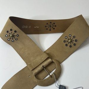 Garuglieri Made in Italy Suede Leather Belt Large